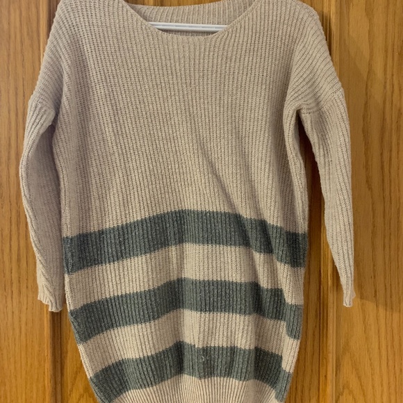 Cream and grey scoop neck sweater - Picture 1 of 1